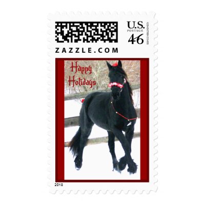 Holiday Horse Postage Stamps by WesternWeddings
