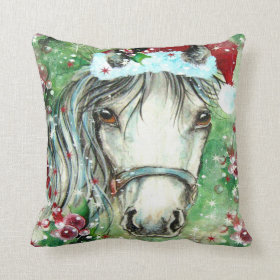 Holiday Horse  Throw Pillow