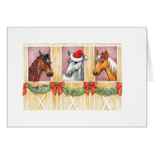 holiday horses greeting card
