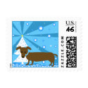 Holiday Hot Dog Dachshund postage by totallypainted Holiday Hot Dog Dachshund postage
