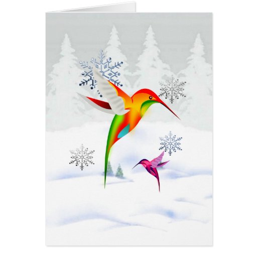 Holiday Hummingbird Christmas Card | Zazzle