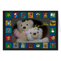 Holiday Icons Cartoon Border Template Card