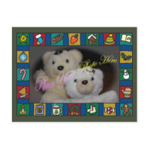 Holiday Icons Cartoon Border Template Postcard
