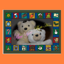 Holiday Icons Cartoon Border Template Postcard postcards