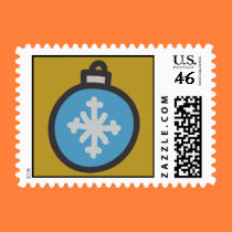 Holiday Icons Cartoon Glass Ornament Postage stamps