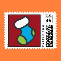Holiday Icons Cartoon Stocking Postage stamps