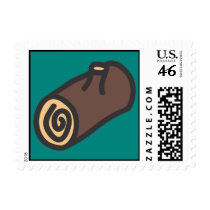 Holiday Icons Cartoon Yule Log Postage postage