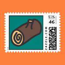 Holiday Icons Cartoon Yule Log Postage stamps