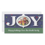 Holiday joy blue photocard personalized photo card