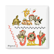 Holiday Joy Cats Magnet