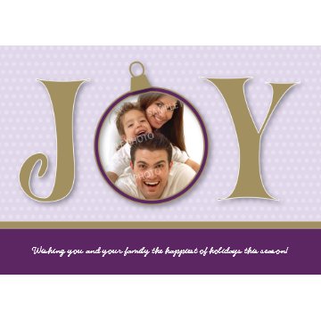 Holiday Joy Custom Family Holiday Card (purple) card