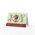 Holiday Joy Custom Family Holiday Card (red) card