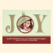 Holiday Joy Custom Family Holiday Card (red) invitations