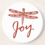 Holiday Joy Dragonfly Beverage Coaster
