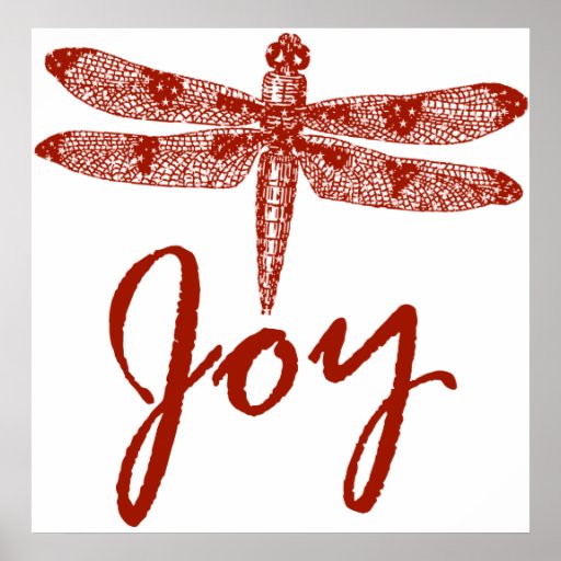 Holiday Joy Dragonfly Poster