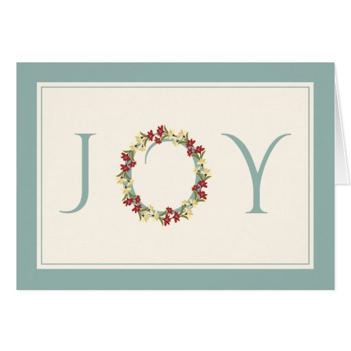 Holiday Joy Floral Wreath NonReligious Greetings Card  Zazzle