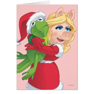 Holiday Kermit and Miss Piggy Greeting Card