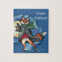 Holiday Lantern Fox Puzzle puzzles