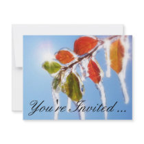 Holiday Leaves Invitation Cards by mediaperfection Holiday Leaves Invitation Cards