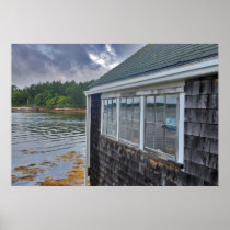 Holiday Ledges Boathouse Poster Print