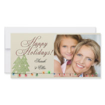 Holiday lights Christmas photo card template photo cards