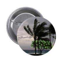 Holiday Lights on Palm Trees Button