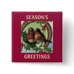 Holiday Lovebirds Button