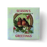 Holiday Lovebirds Button