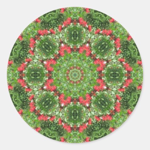 Holiday Mandala Seal Round Sticker