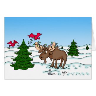 Holiday Moose Greeting Card