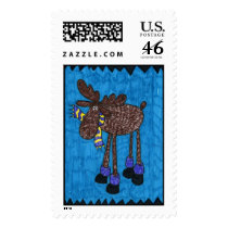 Holiday Moose Stamp by wolfmountainstudio Holiday Moose Stamp
