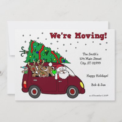 Moving Announcement Postcards on Holiday Moving Announcement   5x7 Cards From Zazzle Com