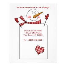 HOLIDAY MOVING CARD Change of Address Snowman Custom Announcements