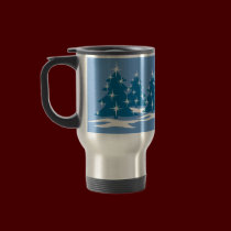 Holiday Mug Coffee Cup Festive Blue Christmas Cup