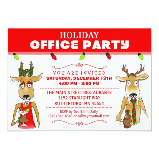 holiday office party reindeer with drinks invite zazzle office christmas party invites