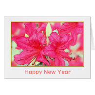 Holiday orange daisy flower New Year Greeting Cards