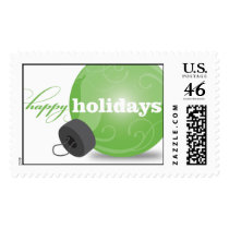 Holiday Ornament - Green Postage Stamps