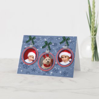 Holiday Ornaments Photo Frame Card
