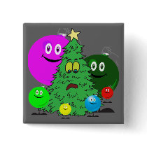Holiday ornaments surrounding a chirstmas tree buttons by SmileyFaceStore Holiday ornaments surrounding a chirstmas tree buttons
