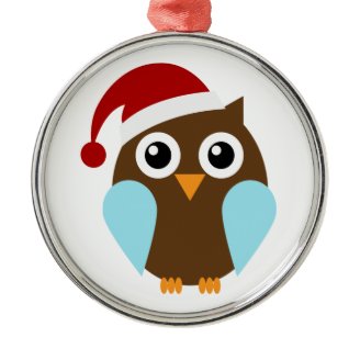 Holiday Owl Customizable Ornaments