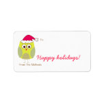 Holiday Owl Gift Tags Custom Address Label