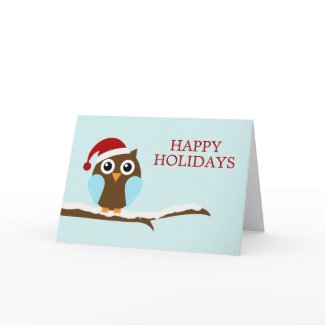 Holiday Owl Greeting Cards card
