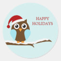 Holiday Owl Stickers