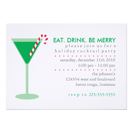 Holiday Party Custom Invitations (front side)