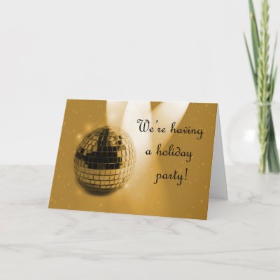 Holiday Party Invitation Gold Greeting Card by StarStock