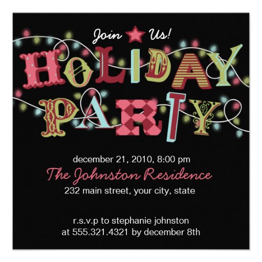 Holiday Party Lights - Modern Party Invitation