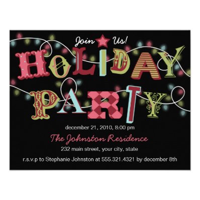 Holiday Party Lights - Modern Party Invitation