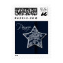 Holiday Peace Postage Stamp Navy Blue