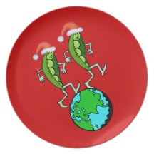 Holiday Peas on Earth Plate