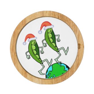 Holiday Peas on Earth Round Cheeseboard